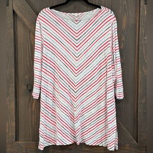 J. Jill Women’s Red White‎ & Blue Striped Tunic Top Size 2X